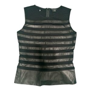 Black Sleeveless Striped Top